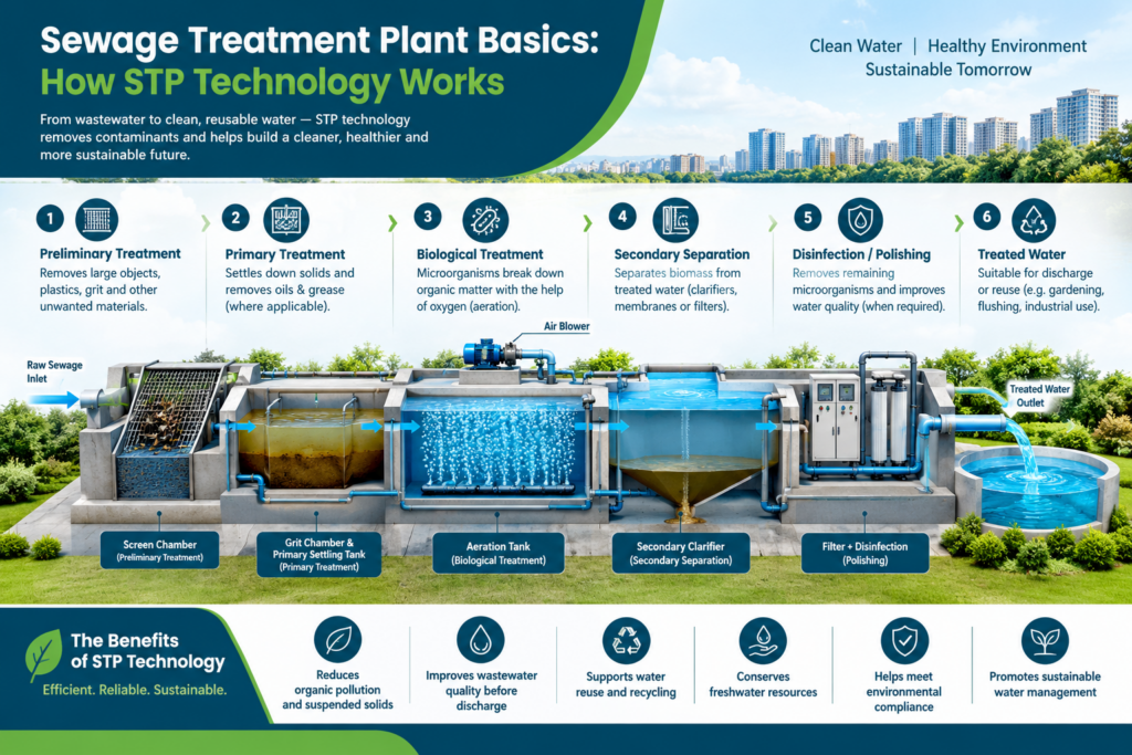 Sewage Treatment Plant Technology Infographic